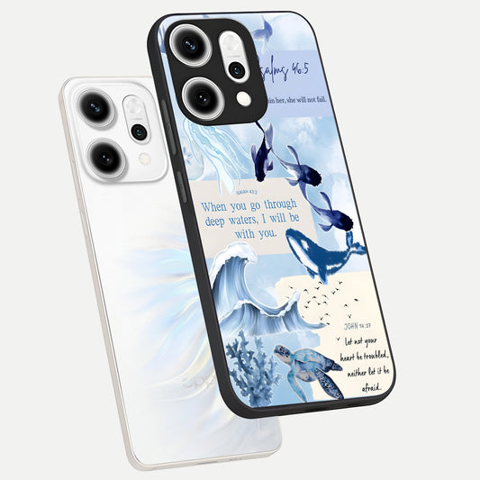  Faithful Ocean Promise phone case For Oppo Reno 14 Pro showing premium glass back cover with detailed artwork