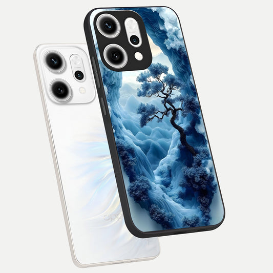  Frozen Serenity Gate phone case For Oppo Reno 14 Pro showing premium glass back cover with detailed artwork