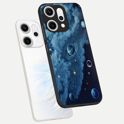  Galaxy Dream Space phone case For Oppo Reno 14 Pro showing premium glass back cover with detailed artwork