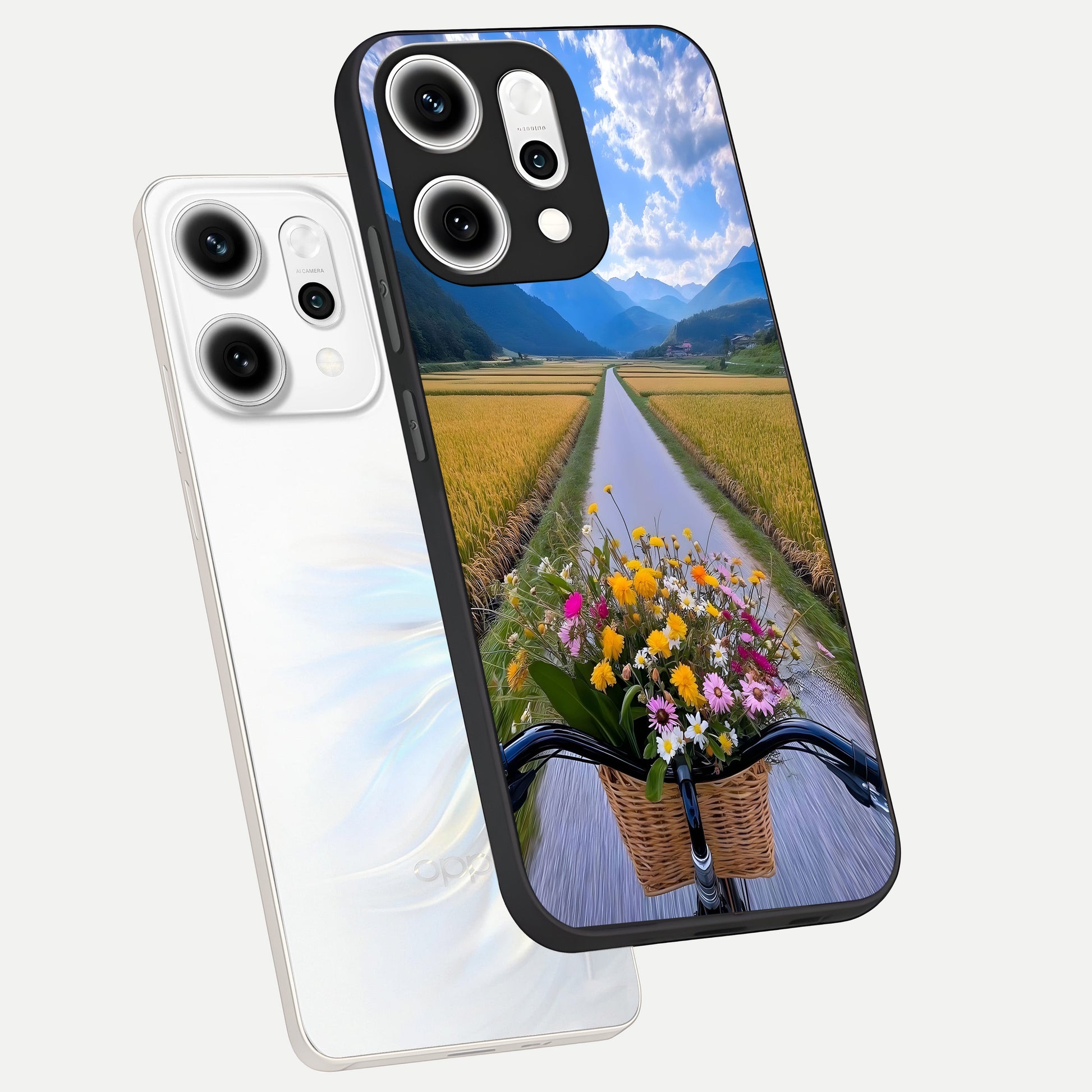  Golden Field Journey phone case For Oppo Reno 14 Pro showing premium glass back cover with detailed artwork