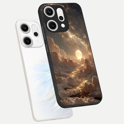  Golden Sky Dream phone case For Oppo Reno 14 Pro showing premium glass back cover with detailed artwork