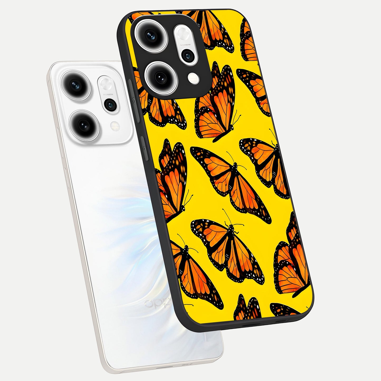  Golden Wing Flight phone case For Oppo Reno 14 Pro showing premium glass back cover with detailed artwork