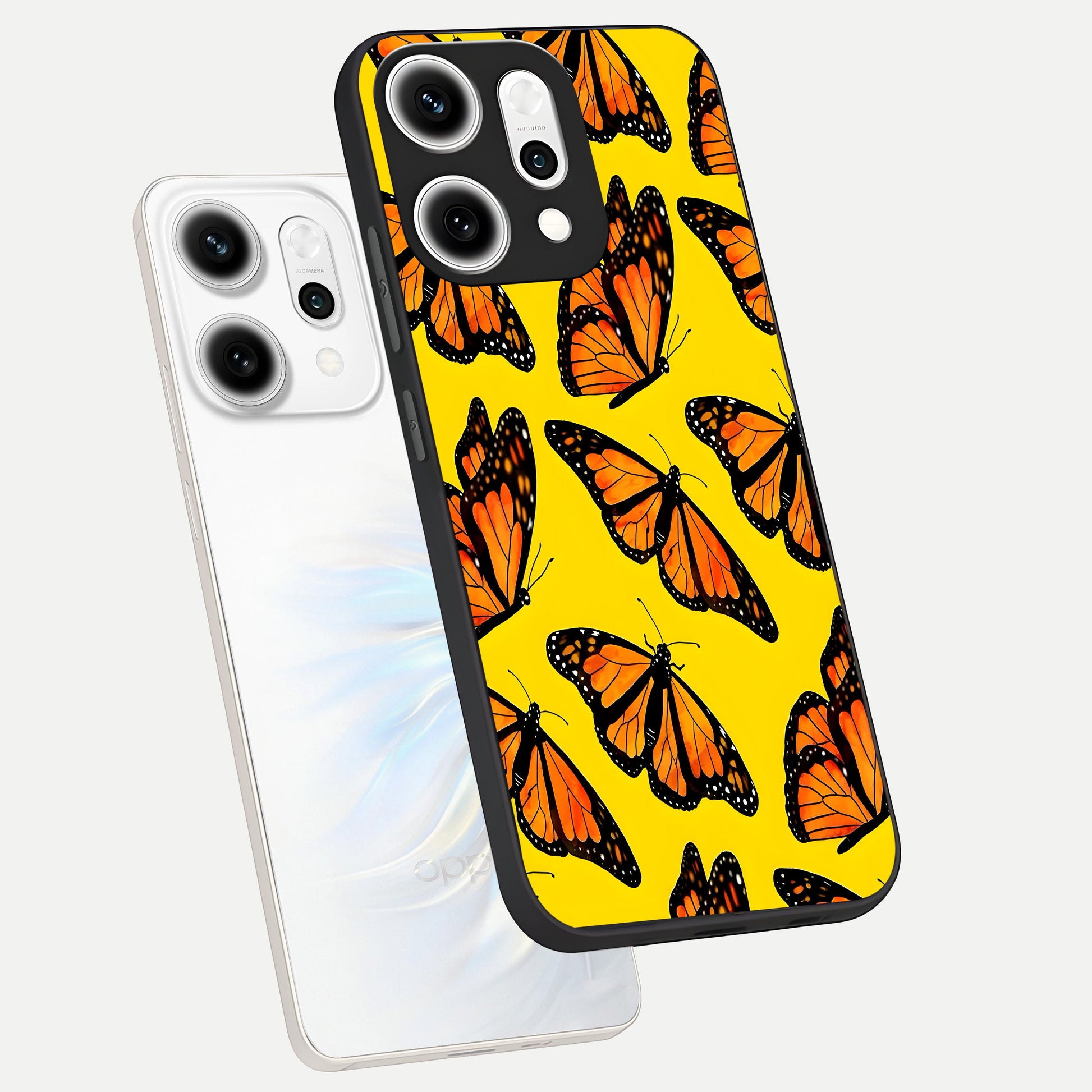  Golden Wing Flight phone case For Oppo Reno 14 Pro showing premium glass back cover with detailed artwork