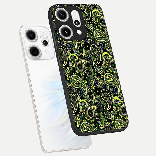  Green Lemon phone case For Oppo Reno 14 Pro showing premium glass back cover with detailed artwork