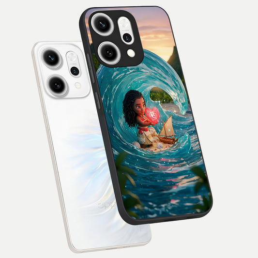 Heart of Ocean phone case For Oppo Reno 14 Pro showing premium glass back cover with detailed artwork