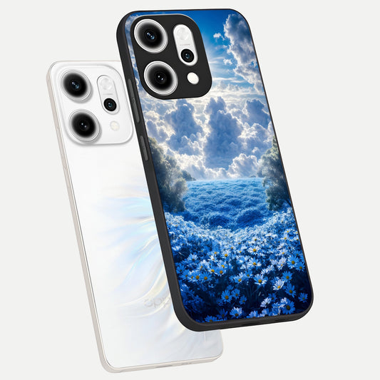  Heavenly Daisy Horizon phone case For Oppo Reno 14 Pro showing premium glass back cover with detailed artwork