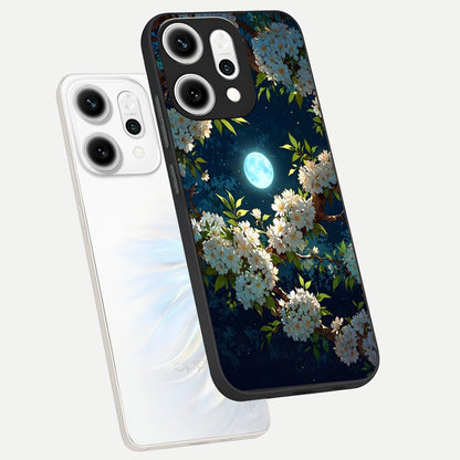  Moonlit Blossom Dream phone case For Oppo Reno 14 Pro showing premium glass back cover with detailed artwork