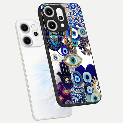  Mystic Charm Eye phone case For Oppo Reno 14 Pro showing premium glass back cover with detailed artwork