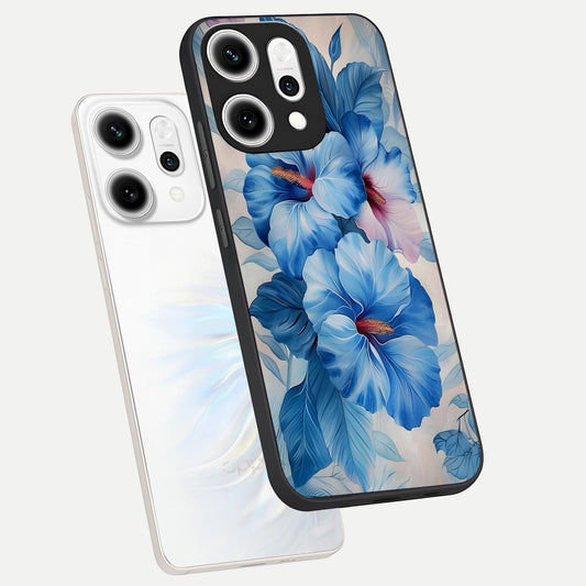  Ocean Hibiscus Grace phone case For Oppo Reno 14 Pro showing premium glass back cover with detailed artwork