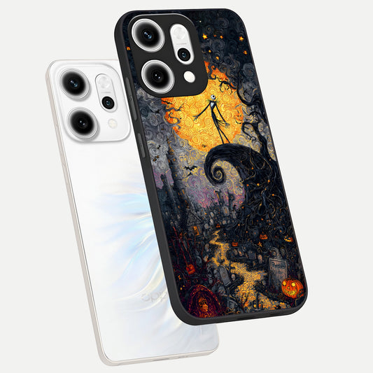  Pumpkin Moonlight Tale phone case For Oppo Reno 14 Pro showing premium glass back cover with detailed artwork