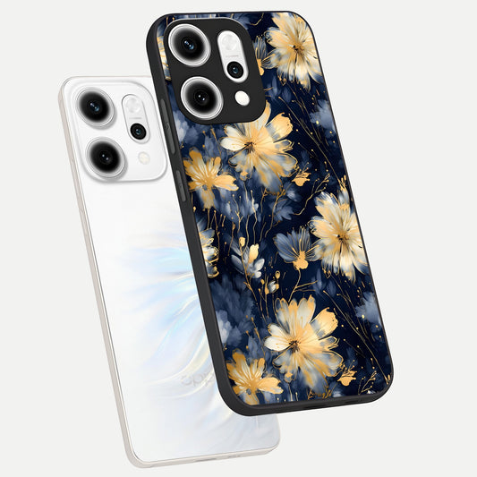  Royal Petal Dream phone case For Oppo Reno 14 Pro showing premium glass back cover with detailed artwork