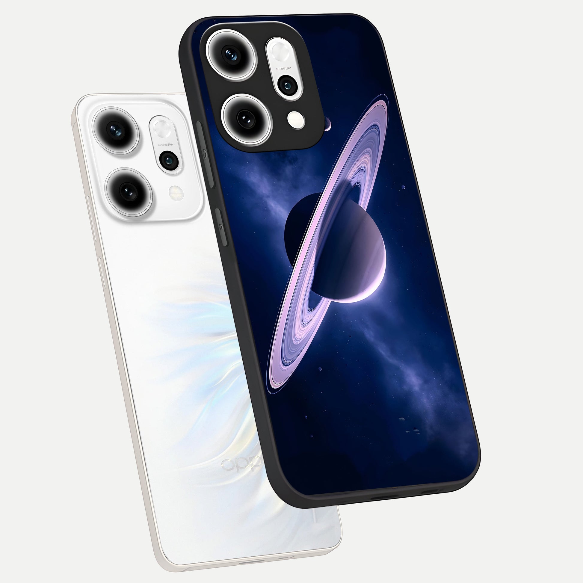  Saturn Ring Mystique phone case For Oppo Reno 14 Pro showing premium glass back cover with detailed artwork