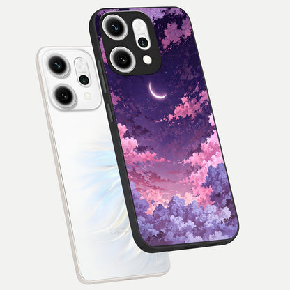  Sky Drift Clouds phone case For Oppo Reno 14 Pro showing premium glass back cover with detailed artwork