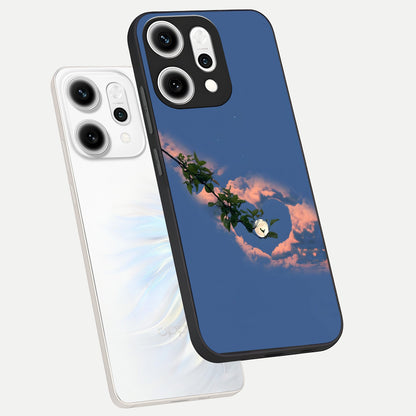  Sky Under Tree phone case For Oppo Reno 14 Pro showing premium glass back cover with detailed artwork