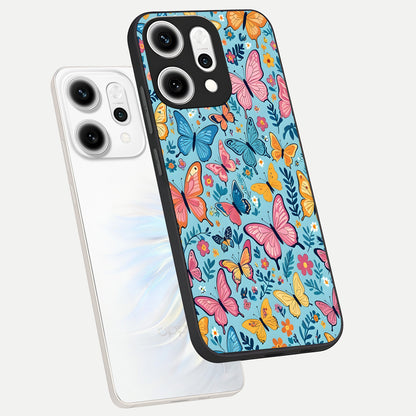  Spring Wing Garden phone case For Oppo Reno 14 Pro showing premium glass back cover with detailed artwork