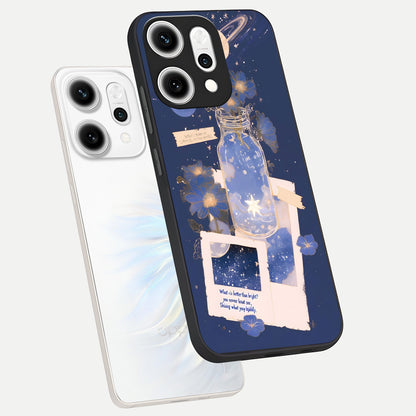  Starlit Cosmic Jar phone case For Oppo Reno 14 Pro showing premium glass back cover with detailed artwork