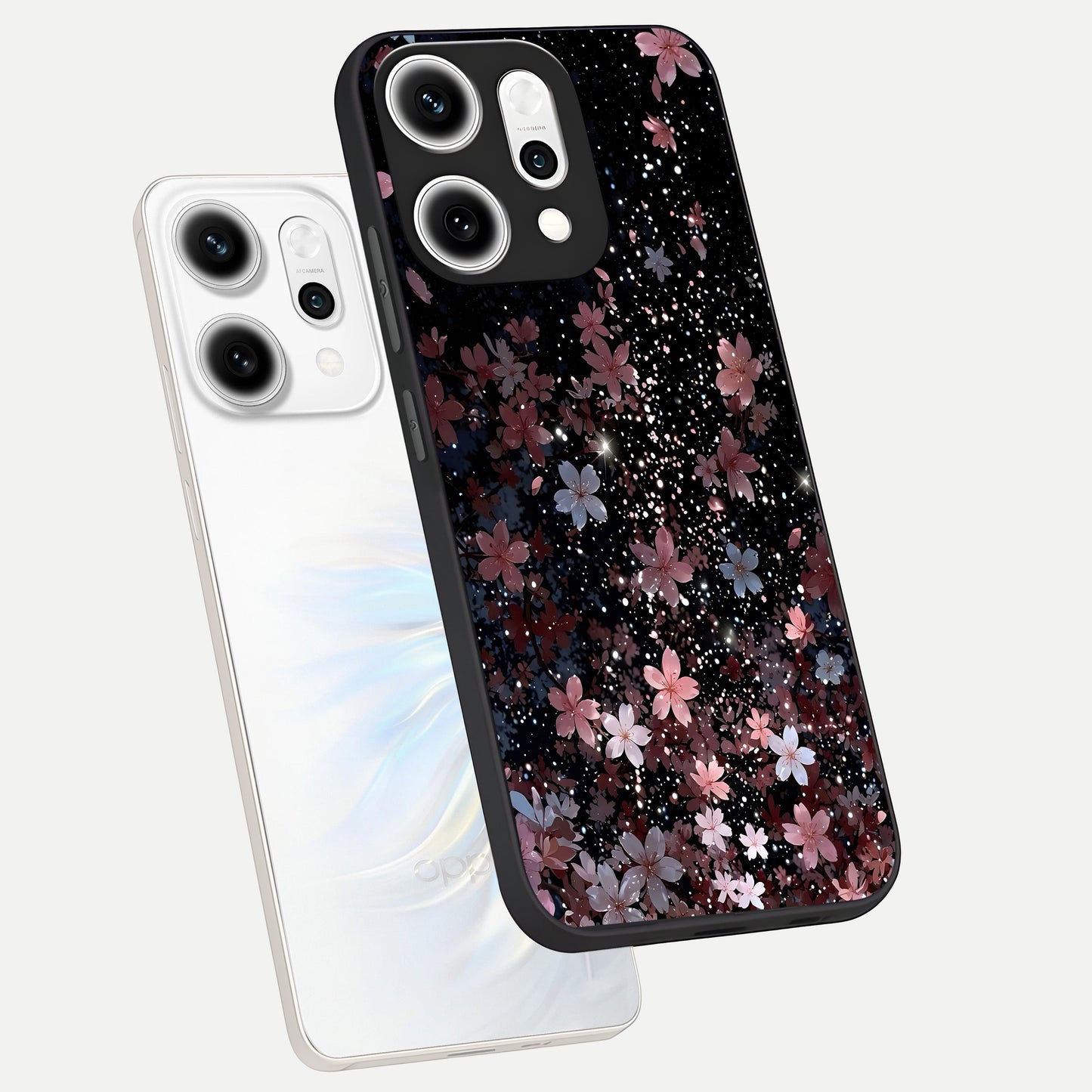  Starlit Flower Dreams phone case For Oppo Reno 14 Pro showing premium glass back cover with detailed artwork