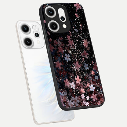  Starlit Flower Dreams phone case For Oppo Reno 14 Pro showing premium glass back cover with detailed artwork