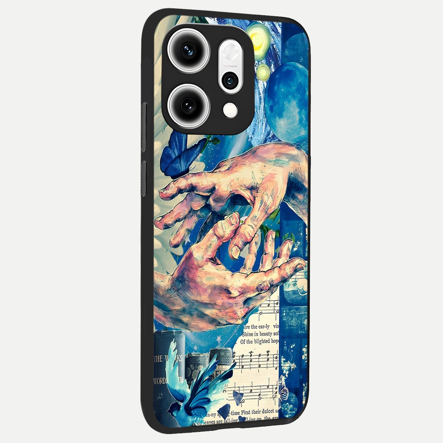  Aesthetic Divider back cover For Oppo Reno 14 Pro slim fit glass case with vibrant aesthetic design