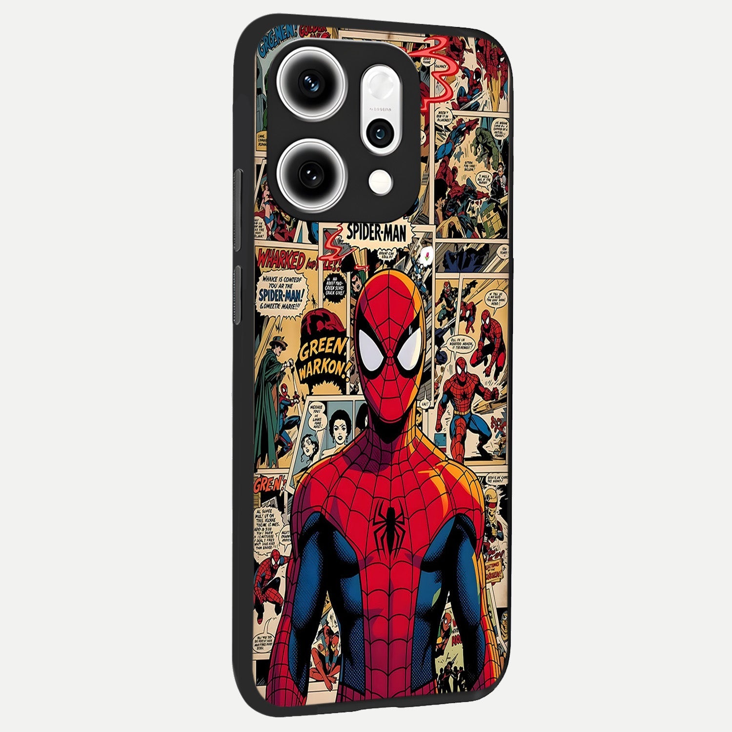  Aesthetic Spider back cover For Oppo Reno 14 Pro slim fit glass case with vibrant aesthetic design