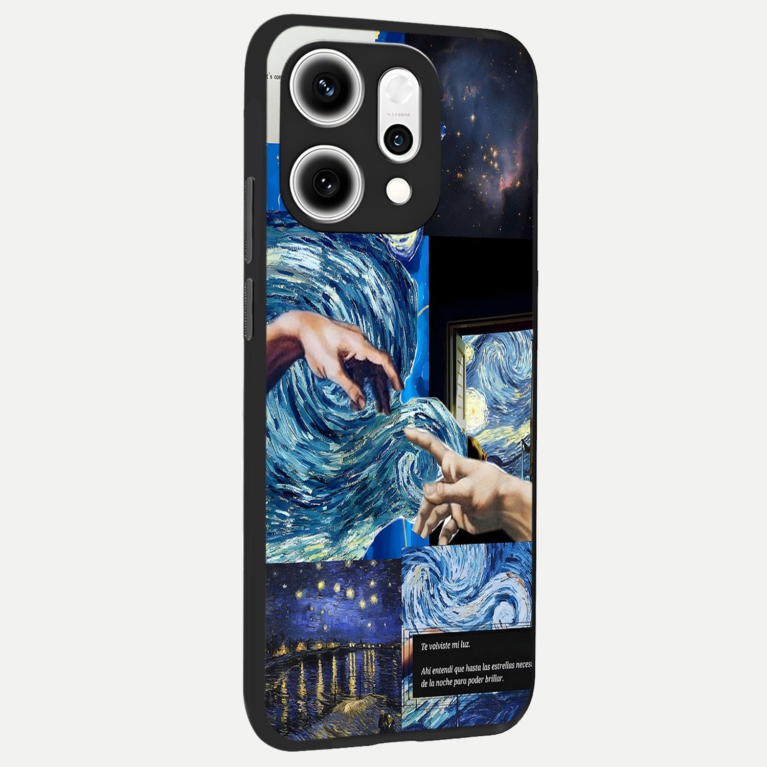 Aesthetic Vando Hands back cover For Oppo Reno 14 Pro slim fit glass case with vibrant aesthetic design