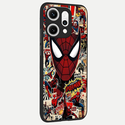 Aesthetic Wonder Spider back cover For Oppo Reno 14 Pro slim fit glass case with vibrant aesthetic design