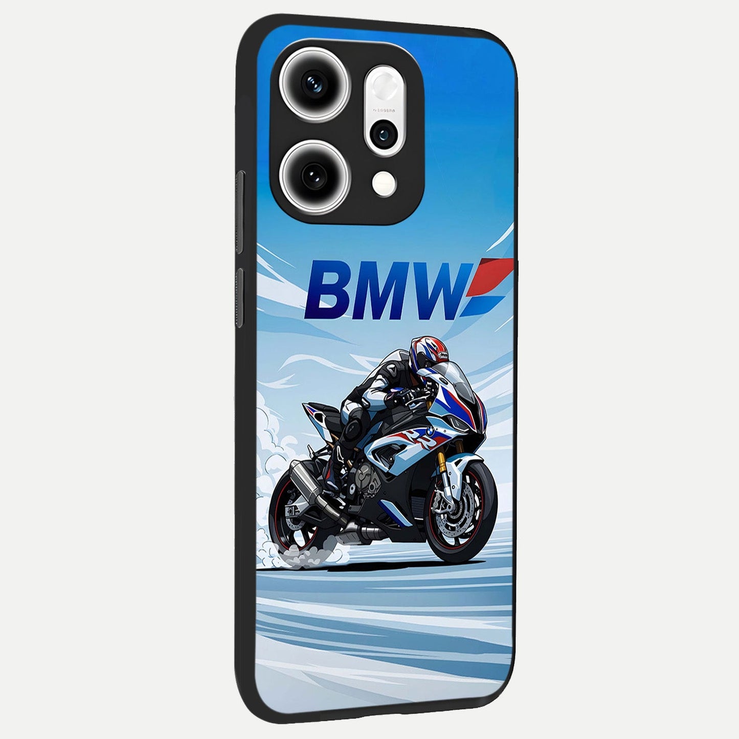  BMW Power Drift back cover For Oppo Reno 14 Pro slim fit glass case with vibrant aesthetic design