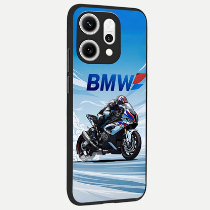  BMW Power Drift back cover For Oppo Reno 14 Pro slim fit glass case with vibrant aesthetic design