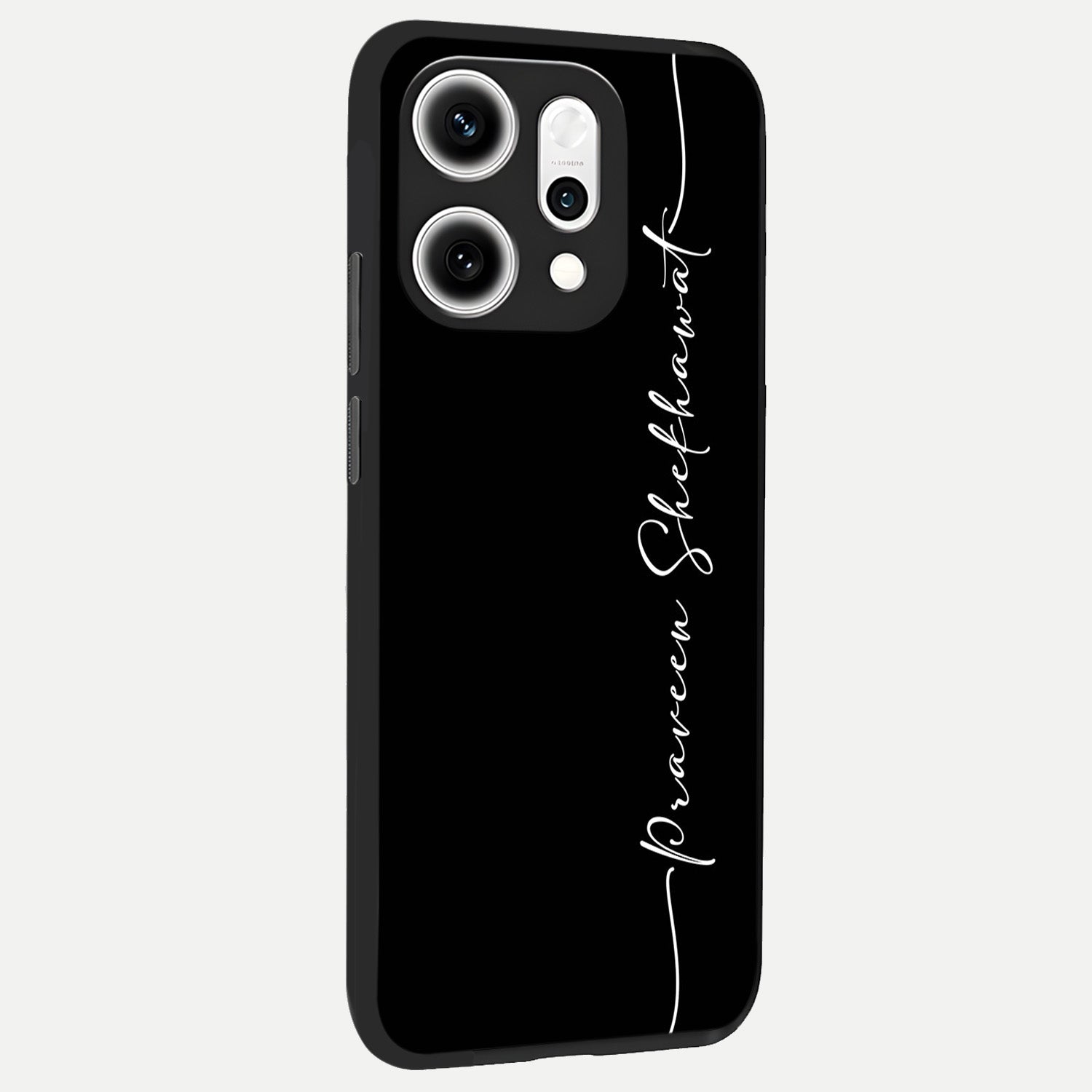  Black Tune Custom Name back cover For Oppo Reno 14 Pro slim fit glass case with vibrant aesthetic design