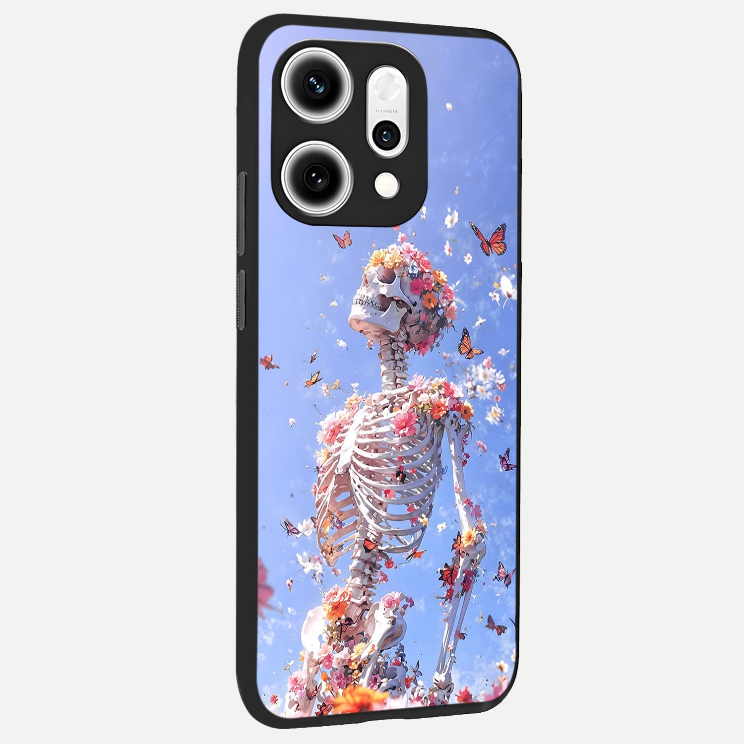  Bloom Beyond Bones back cover For Oppo Reno 14 Pro slim fit glass case with vibrant aesthetic design