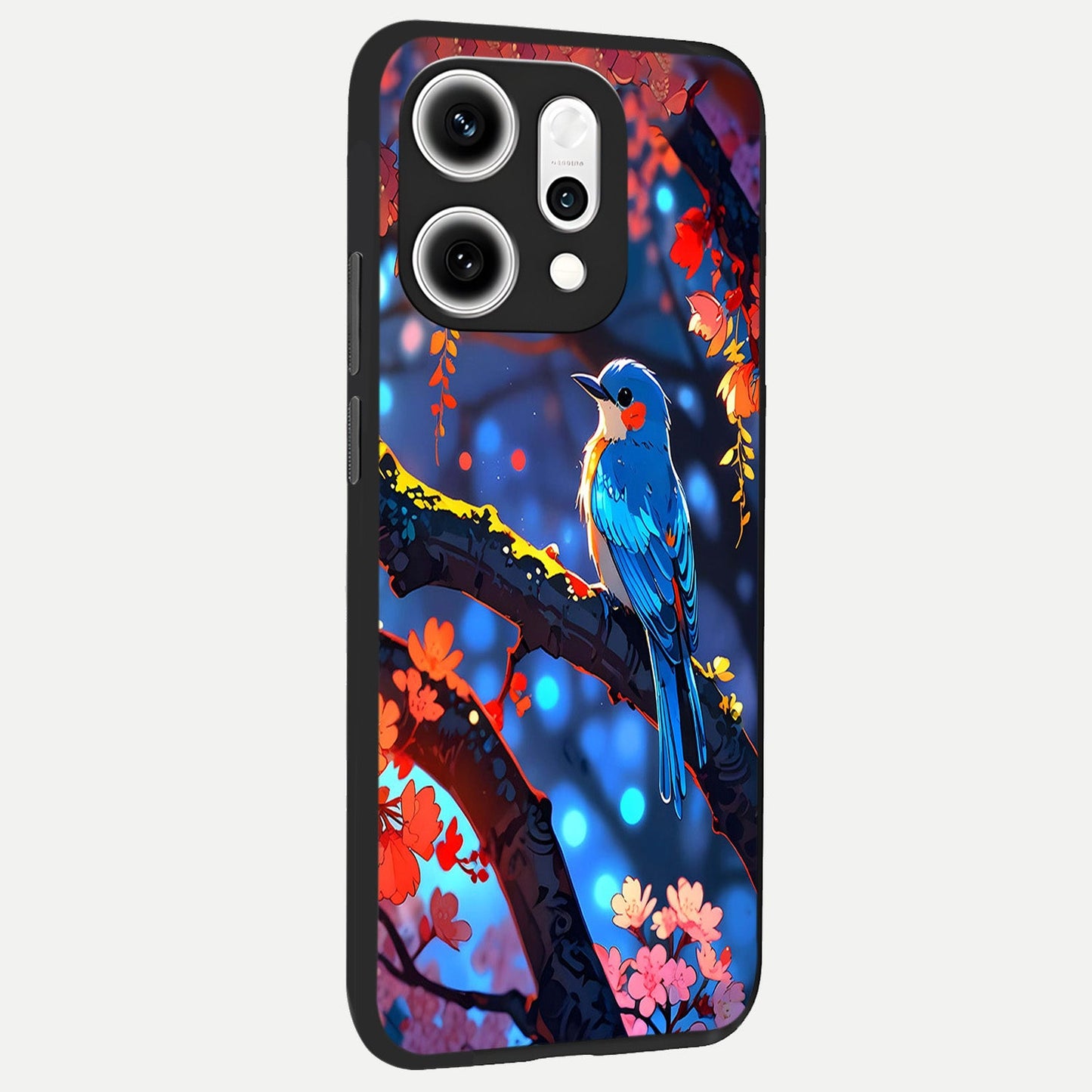  Blooming Water Drift back cover For Oppo Reno 14 Pro slim fit glass case with vibrant aesthetic design