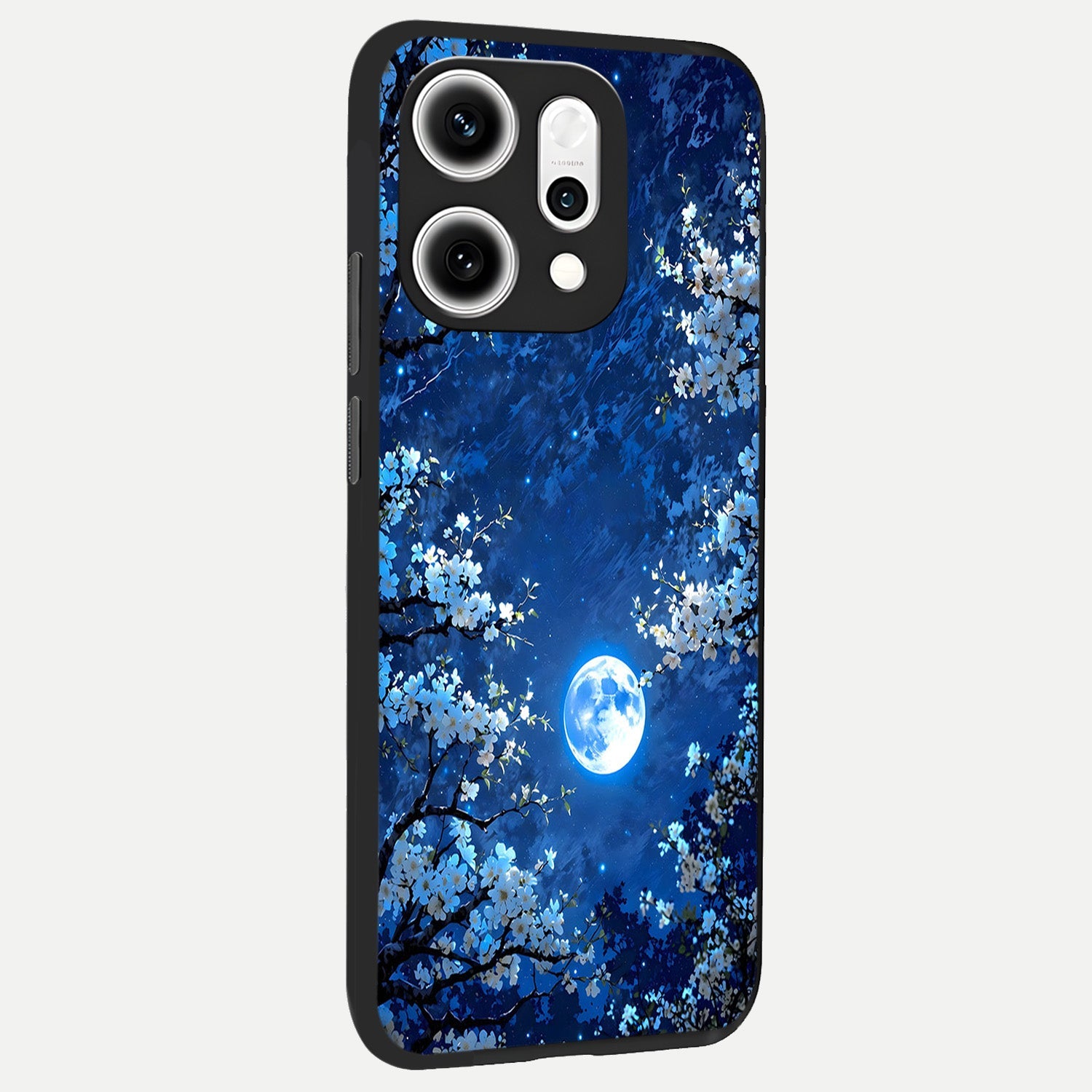  Blossom Moonlight Sky back cover For Oppo Reno 14 Pro slim fit glass case with vibrant aesthetic design