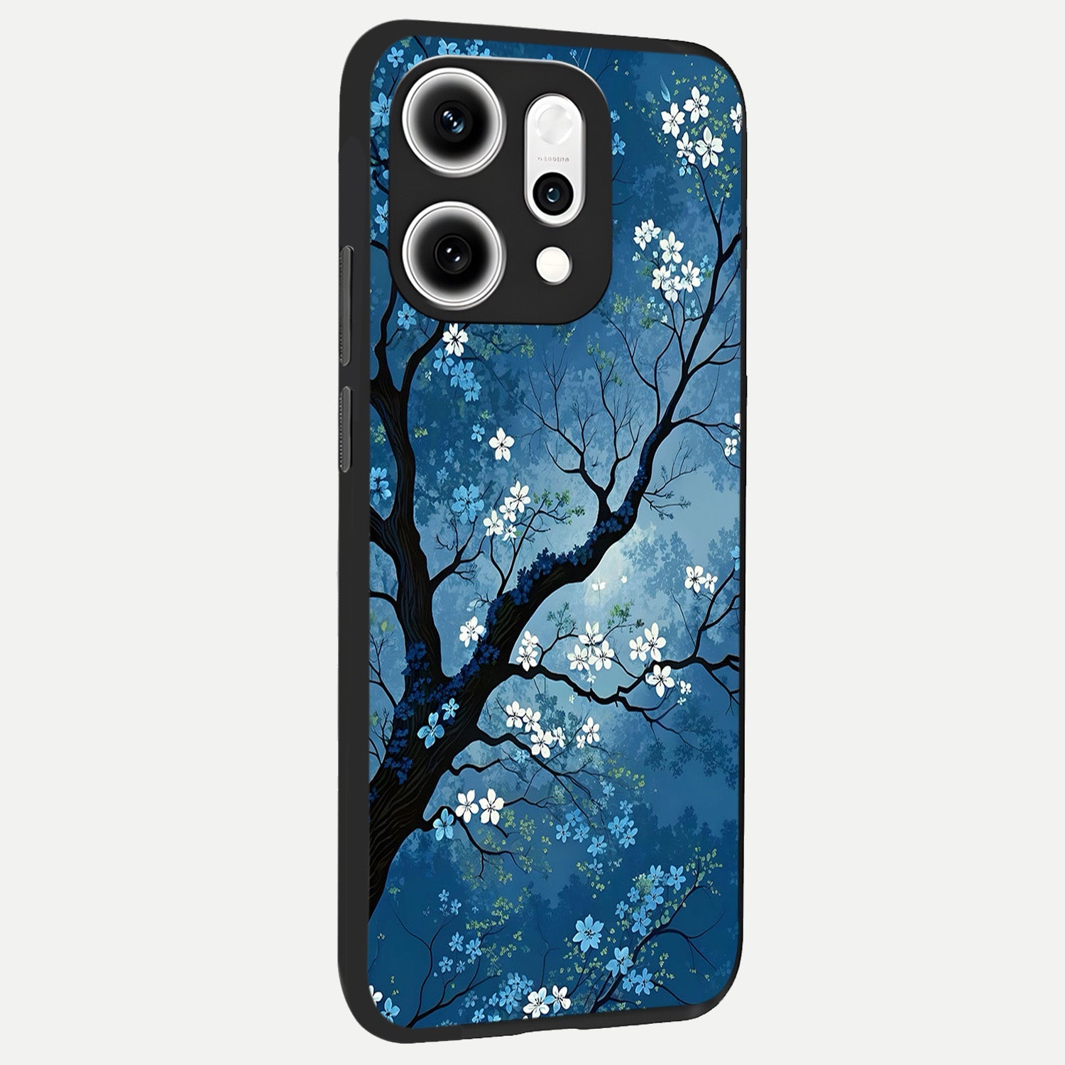  Blue Tree Serenity back cover For Oppo Reno 14 Pro slim fit glass case with vibrant aesthetic design