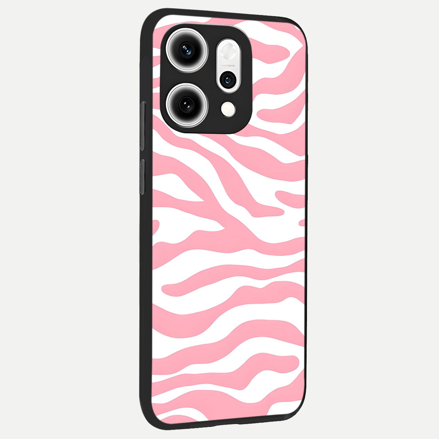  Blush Zebra Flow back cover For Oppo Reno 14 Pro slim fit glass case with vibrant aesthetic design