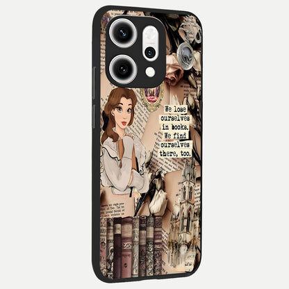  Bookish Dream World back cover For Oppo Reno 14 Pro slim fit glass case with vibrant aesthetic design