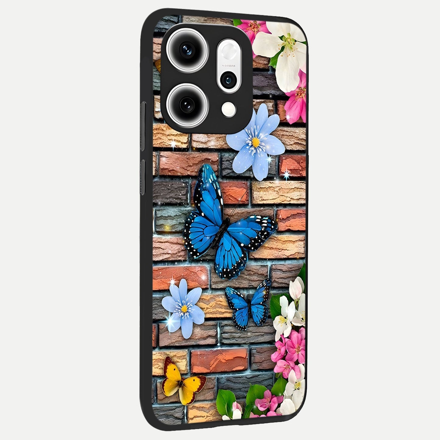  Brick Bloom Flight back cover For Oppo Reno 14 Pro slim fit glass case with vibrant aesthetic design