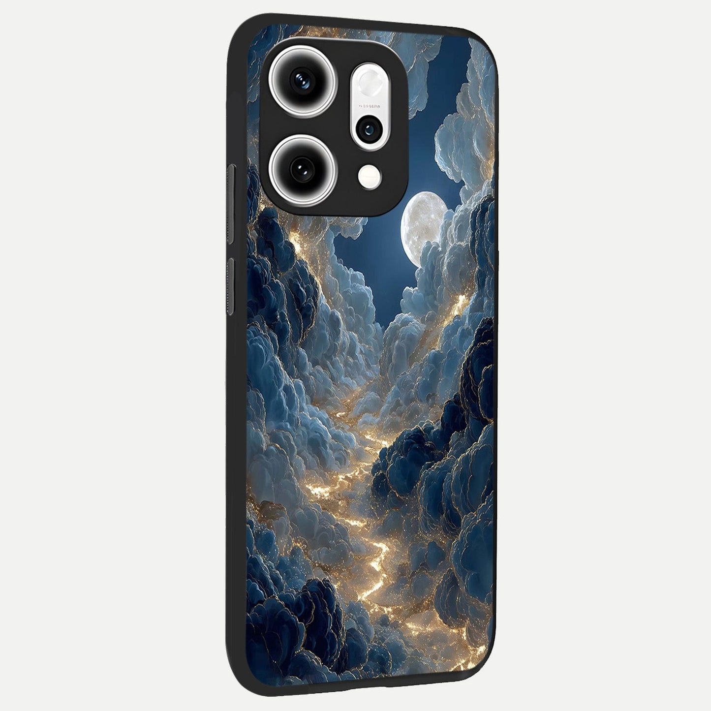  Celestial Cloud Road back cover For Oppo Reno 14 Pro slim fit glass case with vibrant aesthetic design