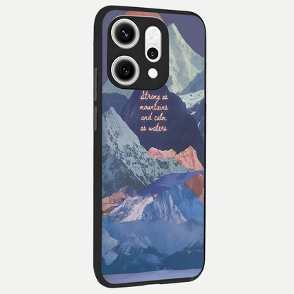  Celestial Mountain Calm back cover For Oppo Reno 14 Pro slim fit glass case with vibrant aesthetic design
