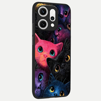  Cosmic Cats Dreams back cover For Oppo Reno 14 Pro slim fit glass case with vibrant aesthetic design