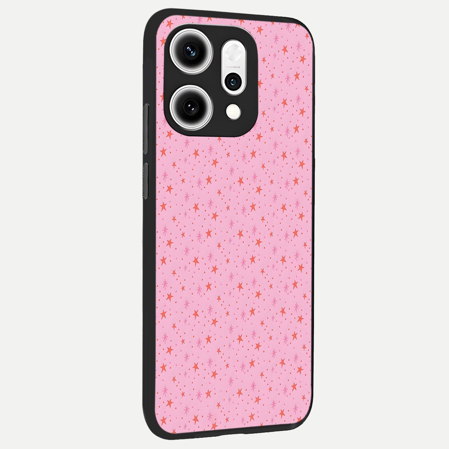  Cosmic Pink Sparkle back cover For Oppo Reno 14 Pro slim fit glass case with vibrant aesthetic design