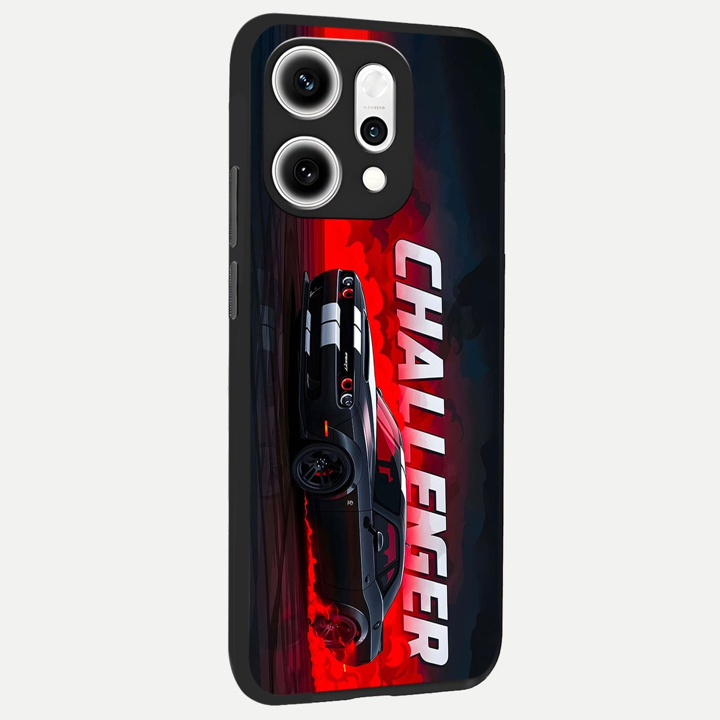  Crimson Challenger Fury back cover For Oppo Reno 14 Pro slim fit glass case with vibrant aesthetic design