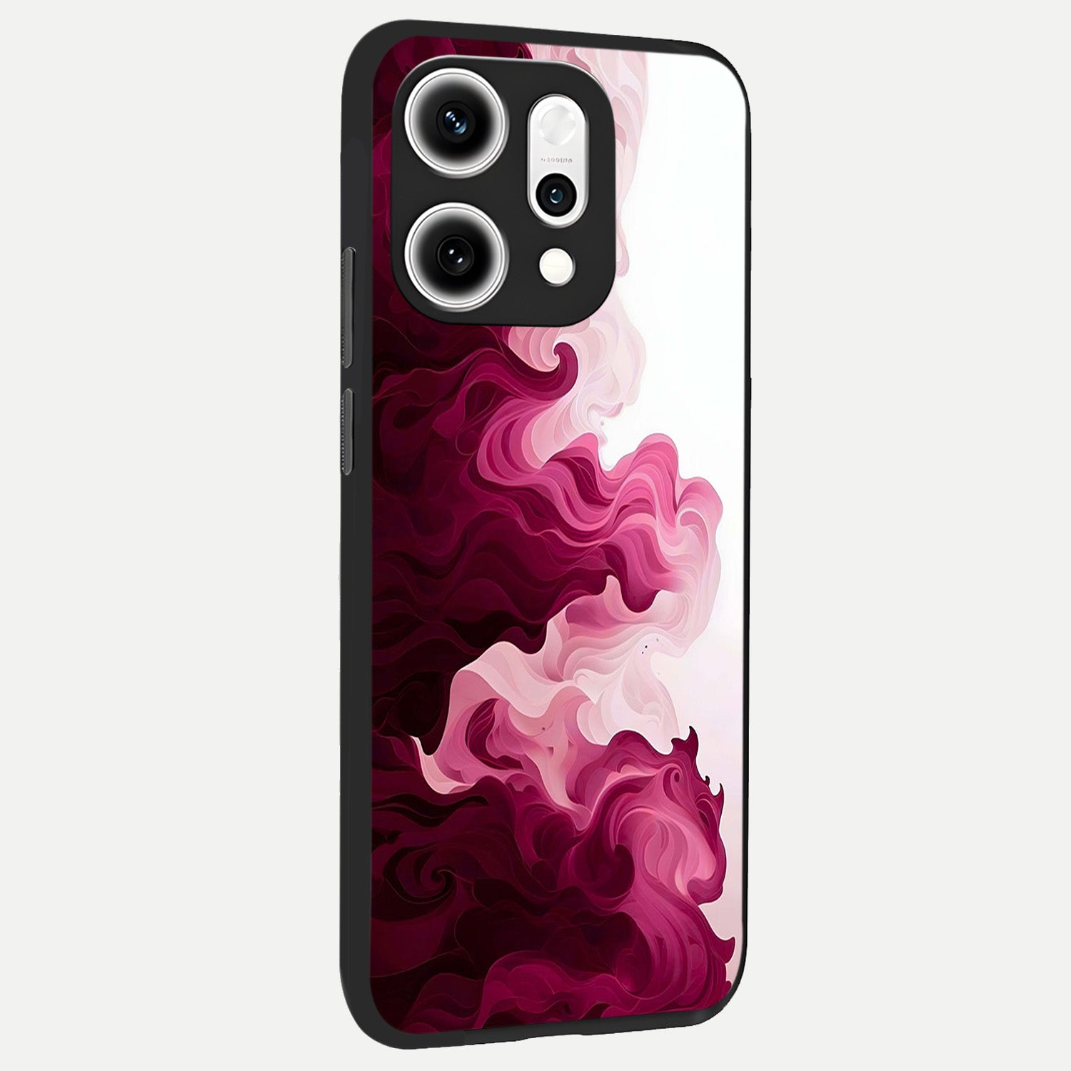  Crimson Wave Flow back cover For Oppo Reno 14 Pro slim fit glass case with vibrant aesthetic design