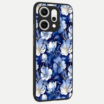  Cute Floral Patterns back cover For Oppo Reno 14 Pro slim fit glass case with vibrant aesthetic design
