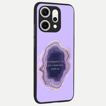  Damned People Quote back cover For Oppo Reno 14 Pro slim fit glass case with vibrant aesthetic design