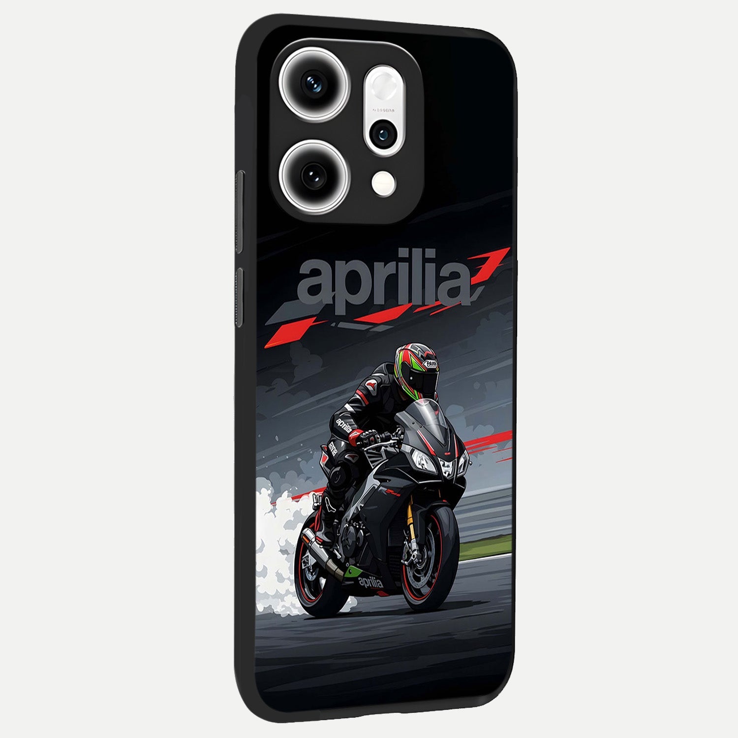  Dark Aprilla back cover For Oppo Reno 14 Pro slim fit glass case with vibrant aesthetic design