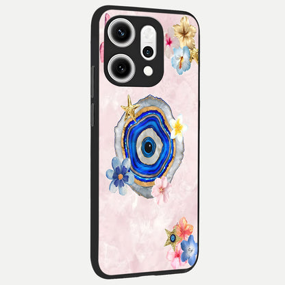  Divine Aura Bloom back cover For Oppo Reno 14 Pro slim fit glass case with vibrant aesthetic design