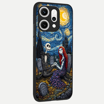  Eternal Night Love back cover For Oppo Reno 14 Pro slim fit glass case with vibrant aesthetic design