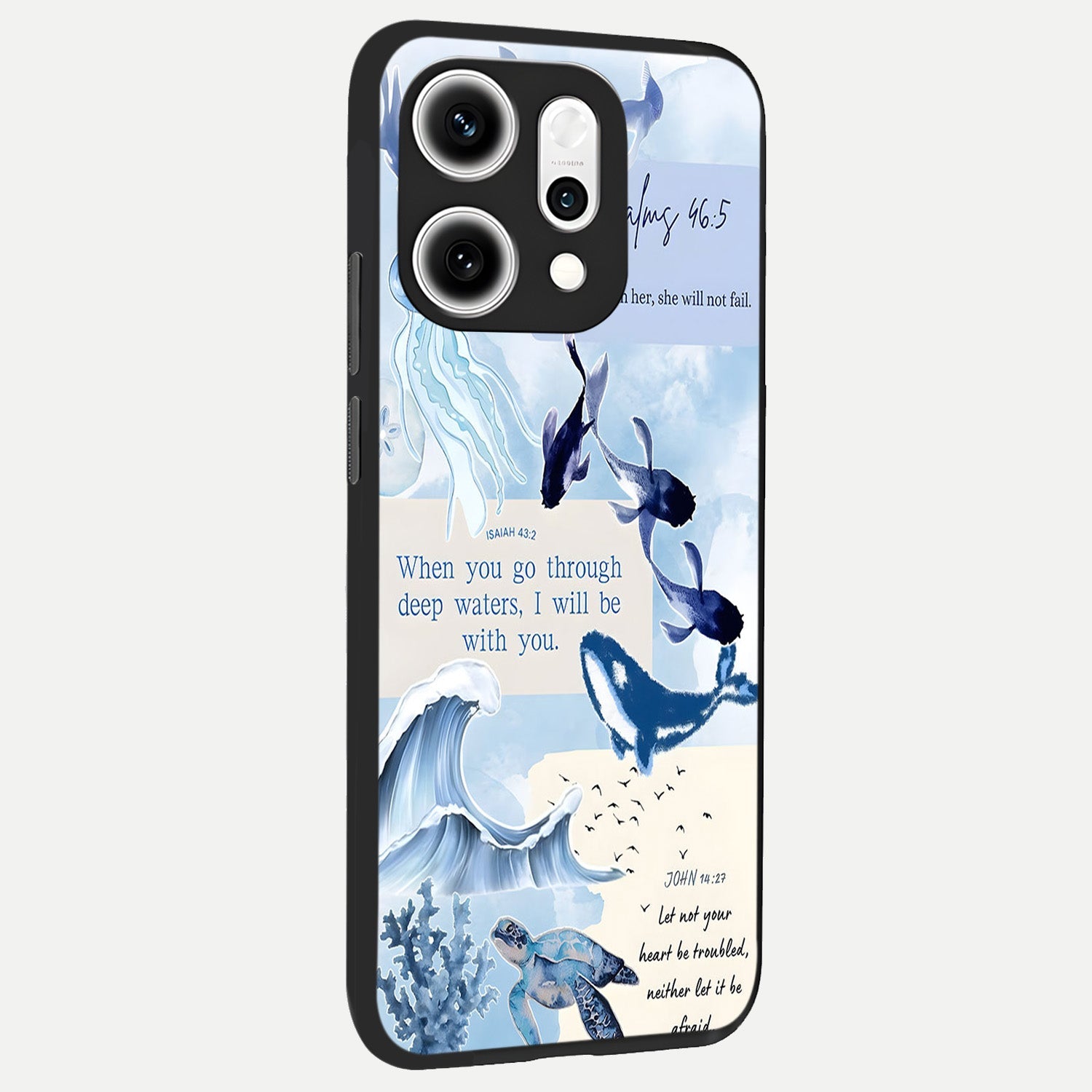  Faithful Ocean Promise back cover For Oppo Reno 14 Pro slim fit glass case with vibrant aesthetic design