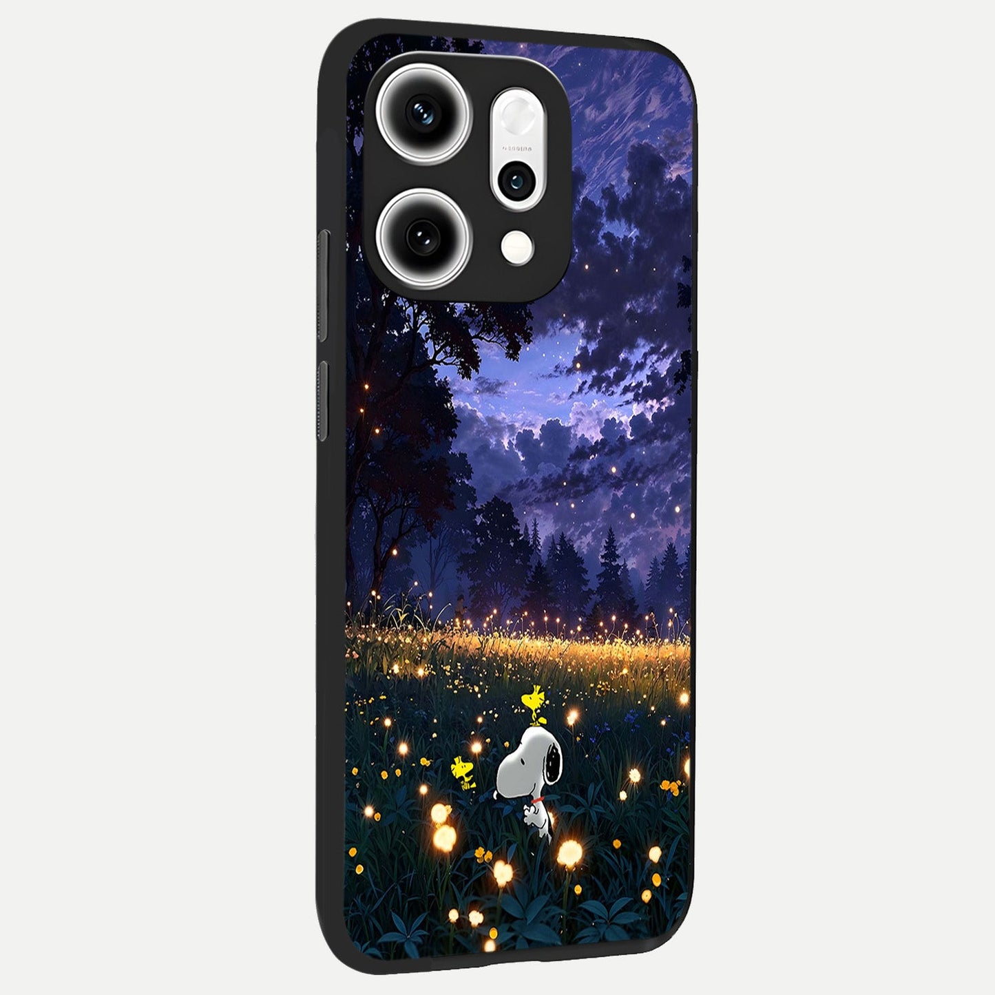  Firefly Meadow Magic back cover For Oppo Reno 14 Pro slim fit glass case with vibrant aesthetic design