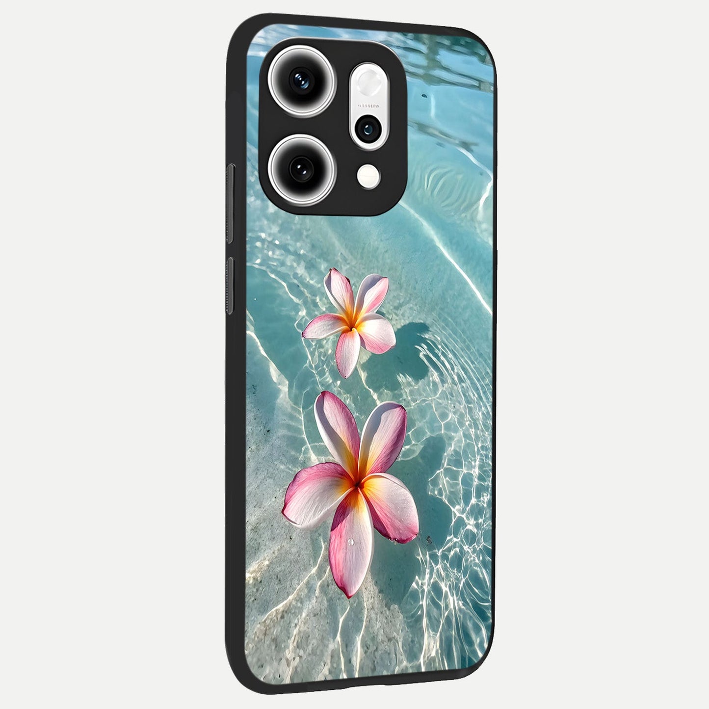  Floating Bloom Bliss back cover For Oppo Reno 14 Pro slim fit glass case with vibrant aesthetic design